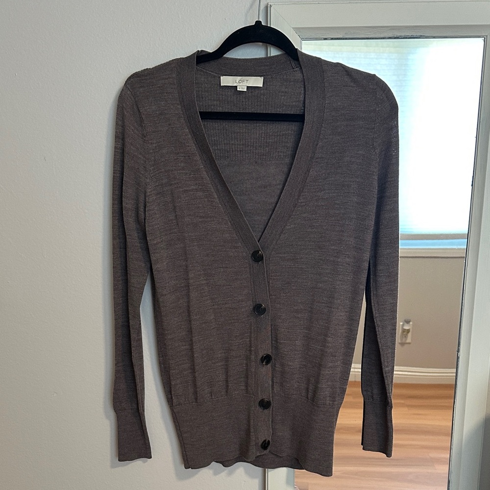 LOFT Brown Cardigan Sweater